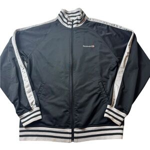 Reebok Men's Black and White Jacket